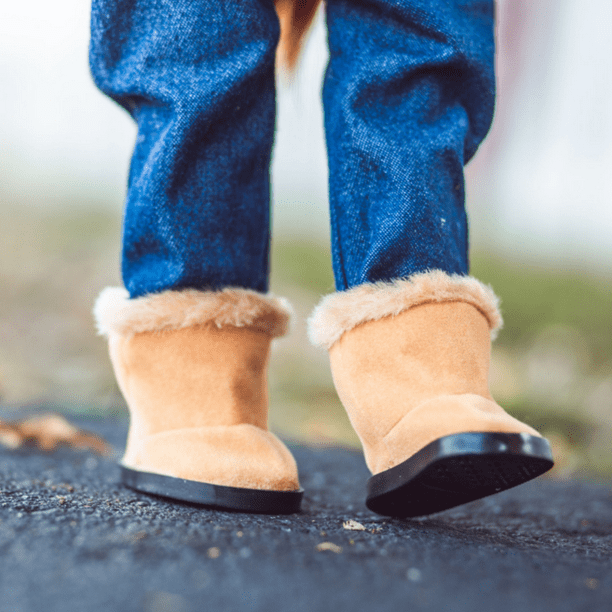 Tan Sherpa Boots Fits 18 inch American Girl Dolls